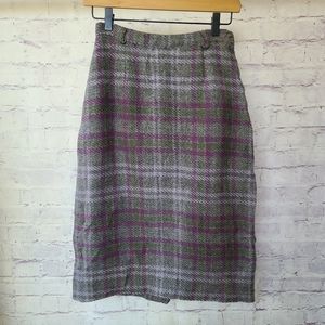 Vintage Loomtogs The Casual Shop Wool Plaid High Waist Pencil Skirt Small
